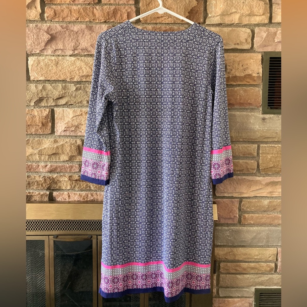 Coolibar Oceanside Tunic UPF 50 Coverup Dress in Blue & Pink - Size Small - Picture 5 of 9